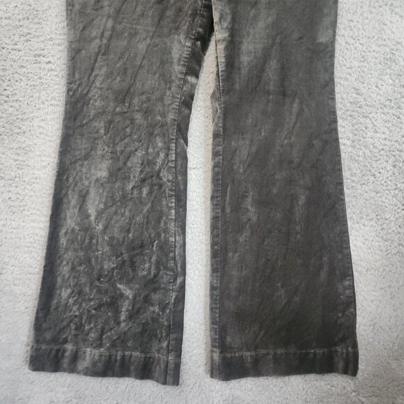Maeve Anthropologie Womens Pants Size 8 Flare Green Pockets Cotton Blend Velvet - Picture 5 of 14